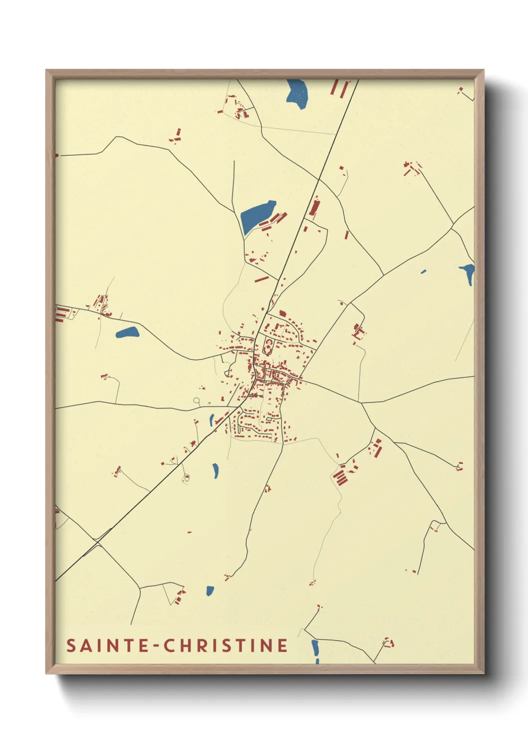 Une affiche de carte sur Sainte-Christine