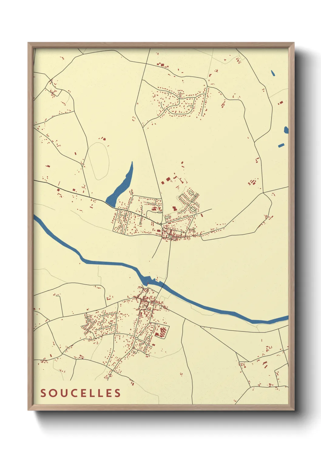Une affiche de carte sur Soucelles