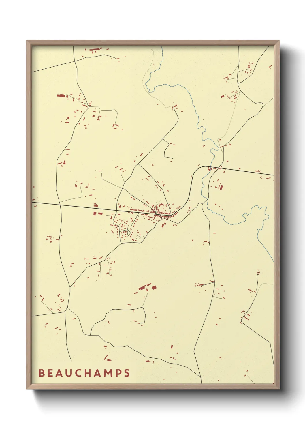 Une affiche de carte sur Beauchamps