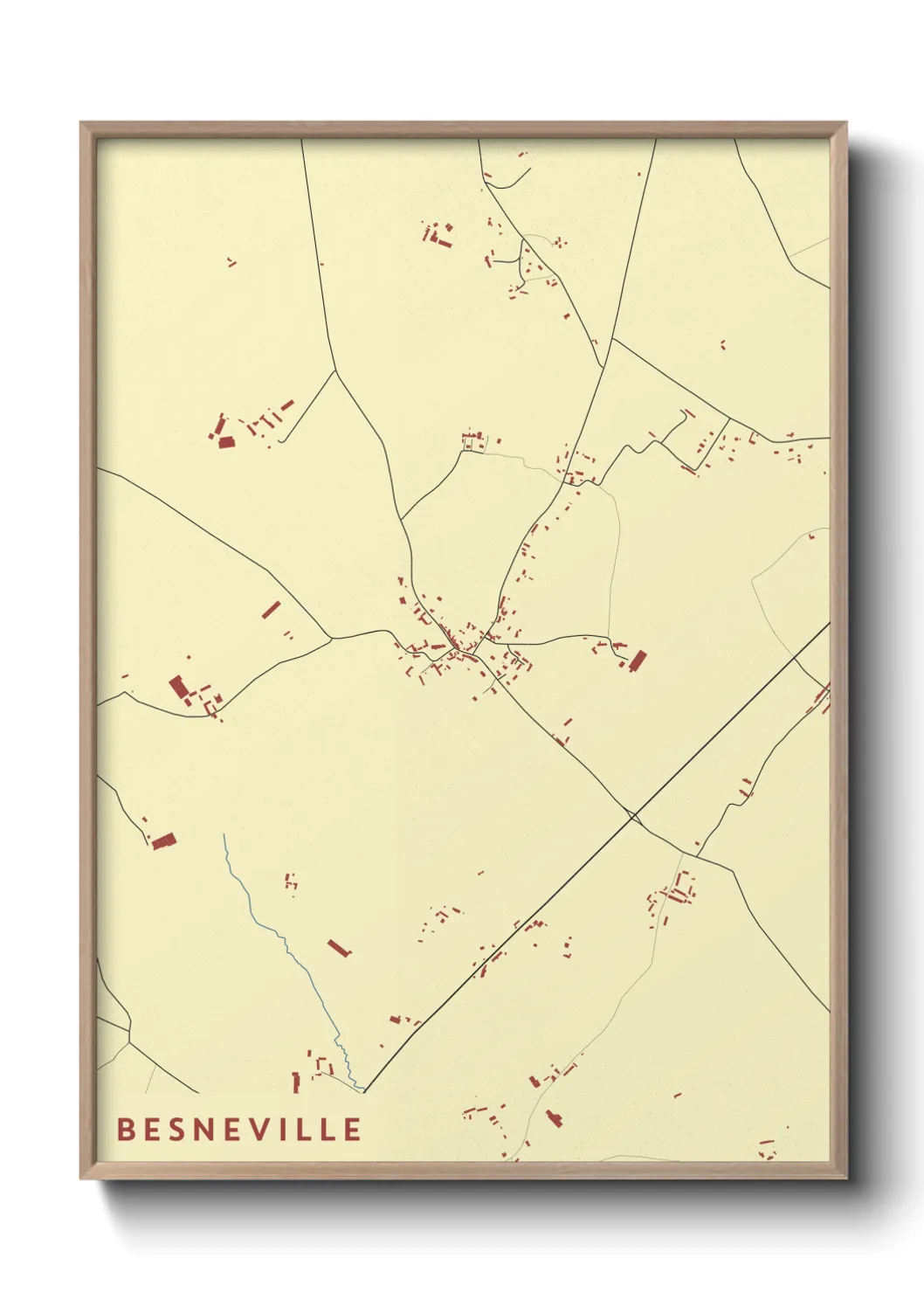 Une affiche de carte sur Besneville