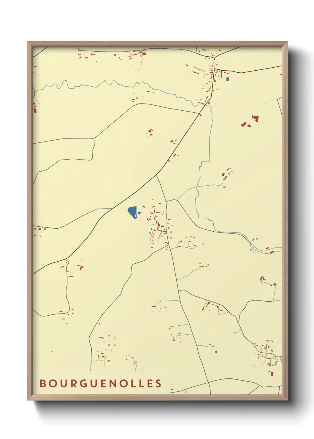 Une affiche de carte sur Bourguenolles