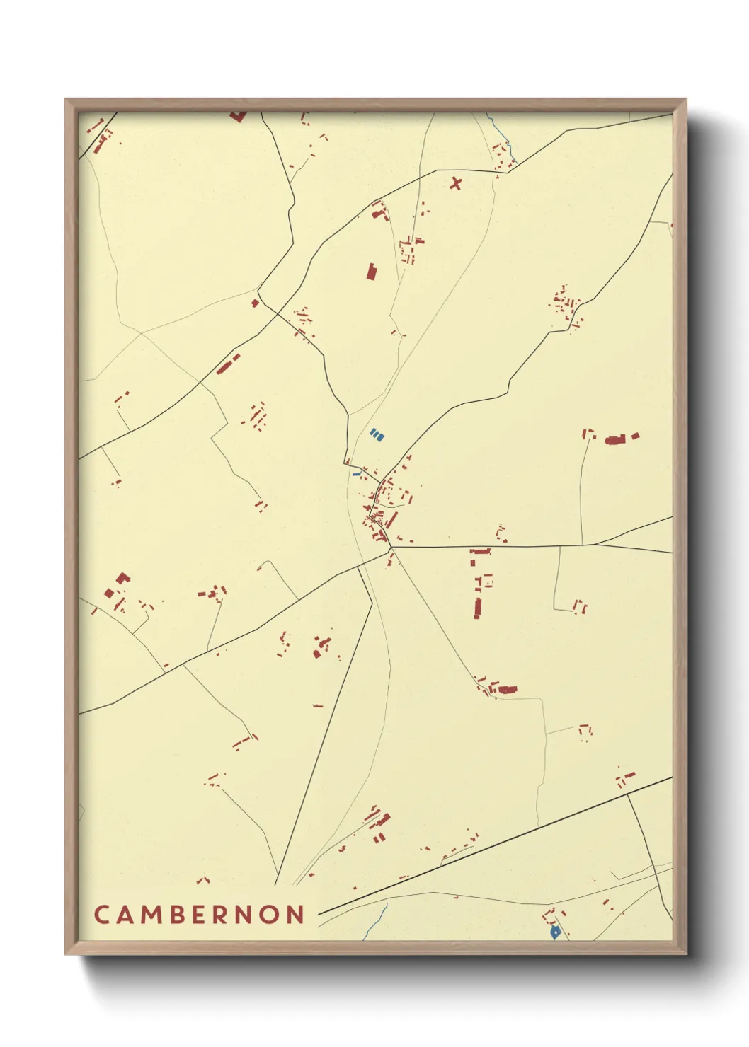 Une affiche de carte sur Cambernon