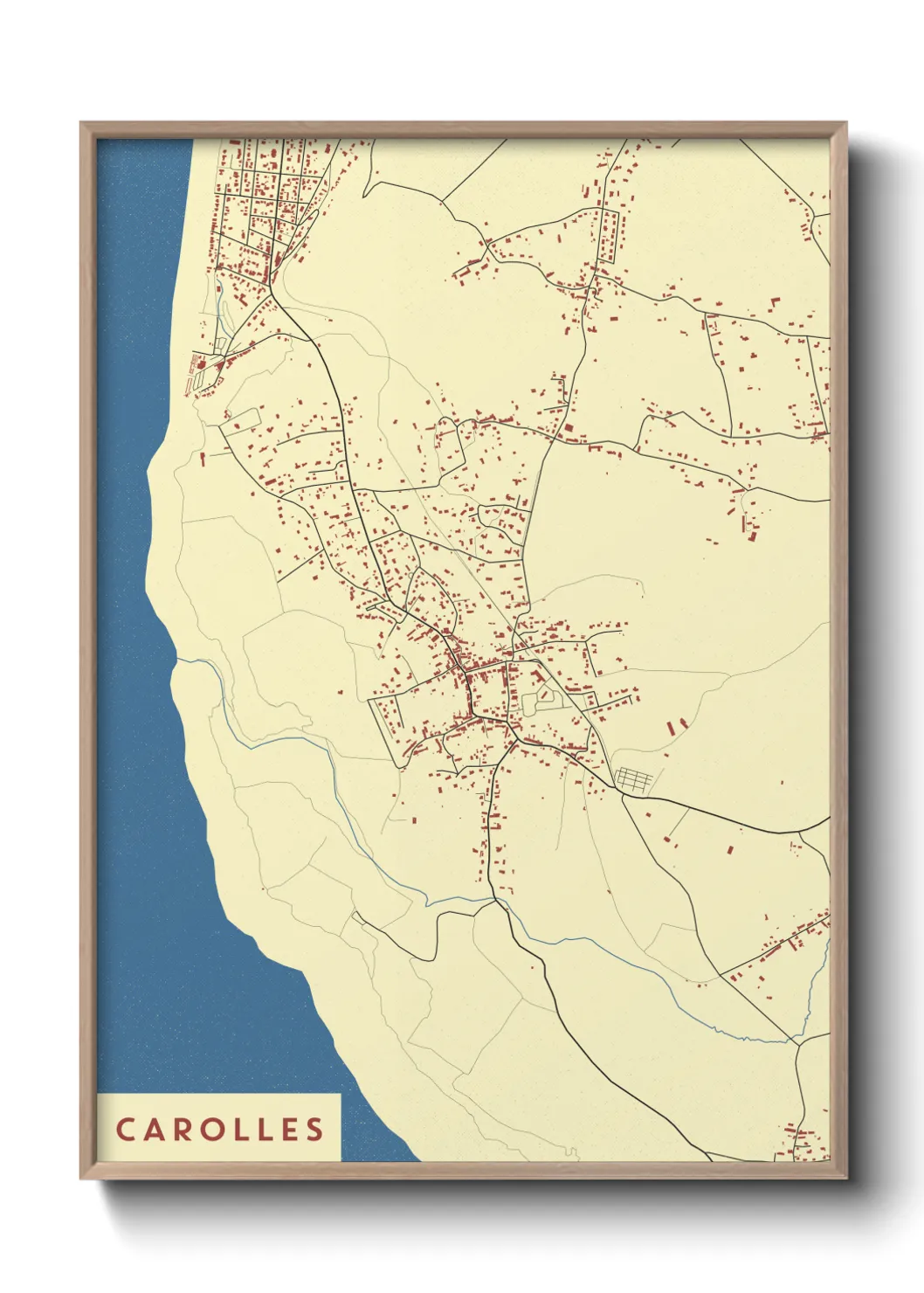 Une affiche de carte sur Carolles