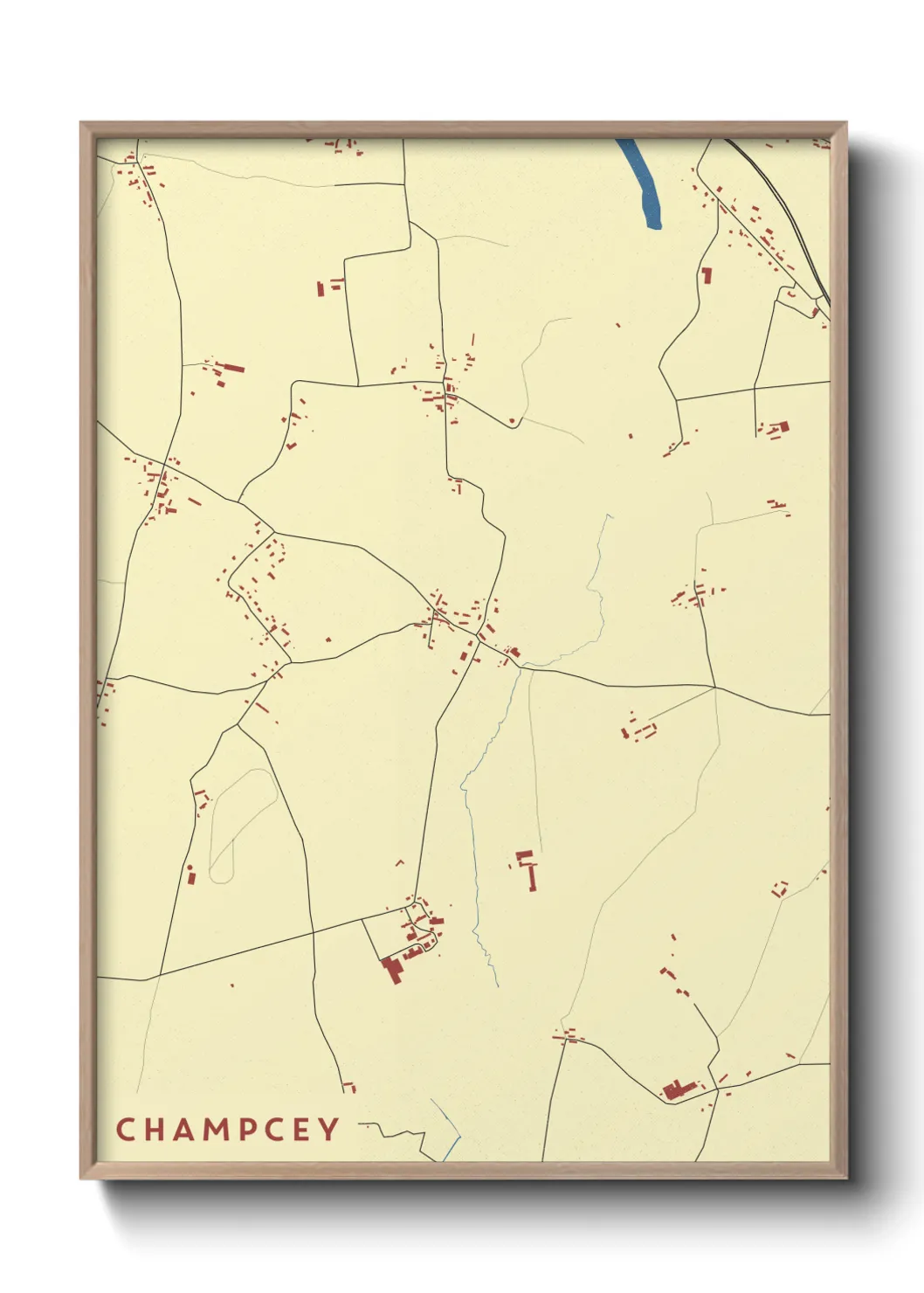 Une affiche de carte sur Champcey