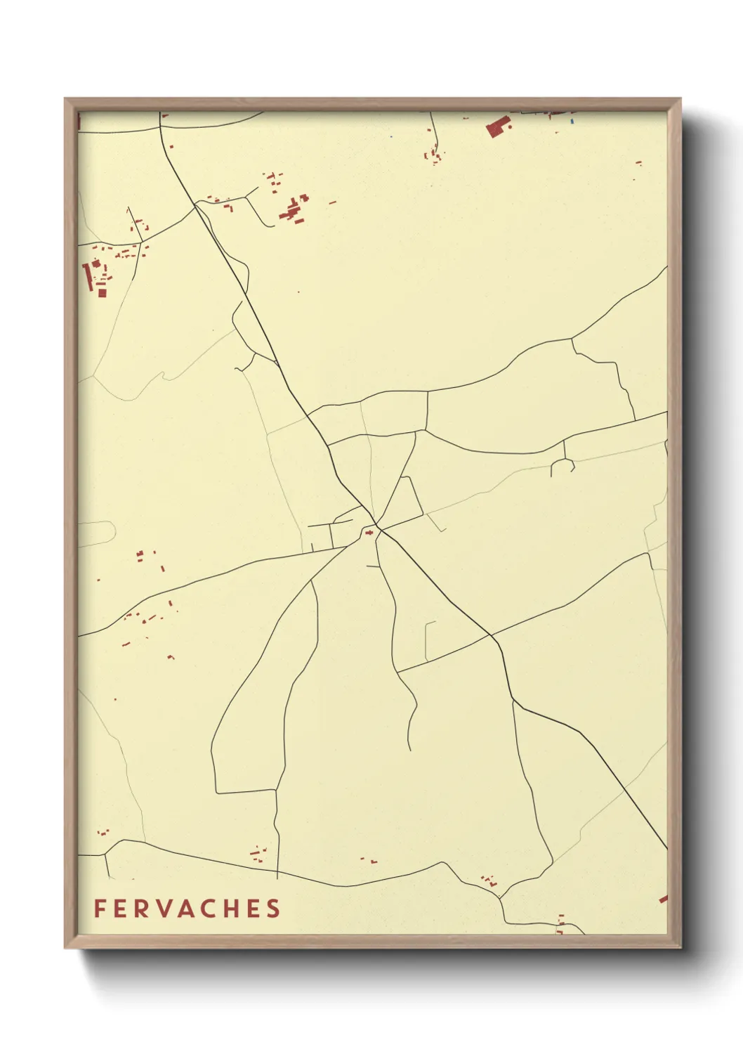 Une affiche de carte sur Fervaches