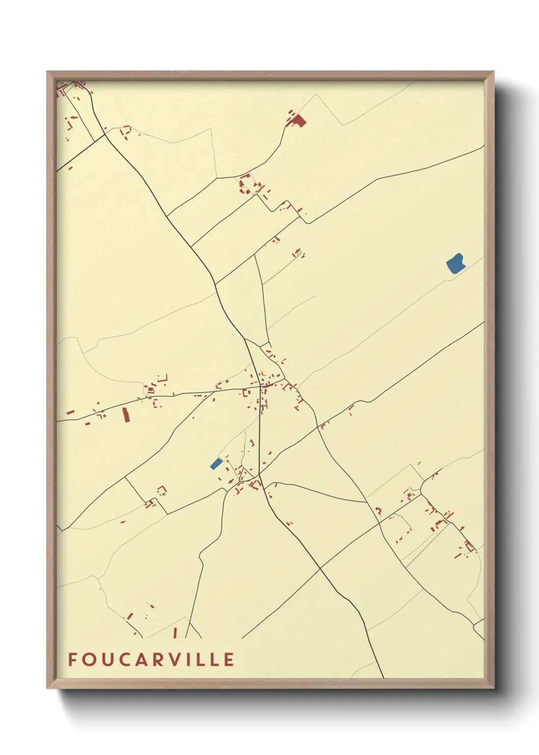 Une affiche de carte sur Foucarville