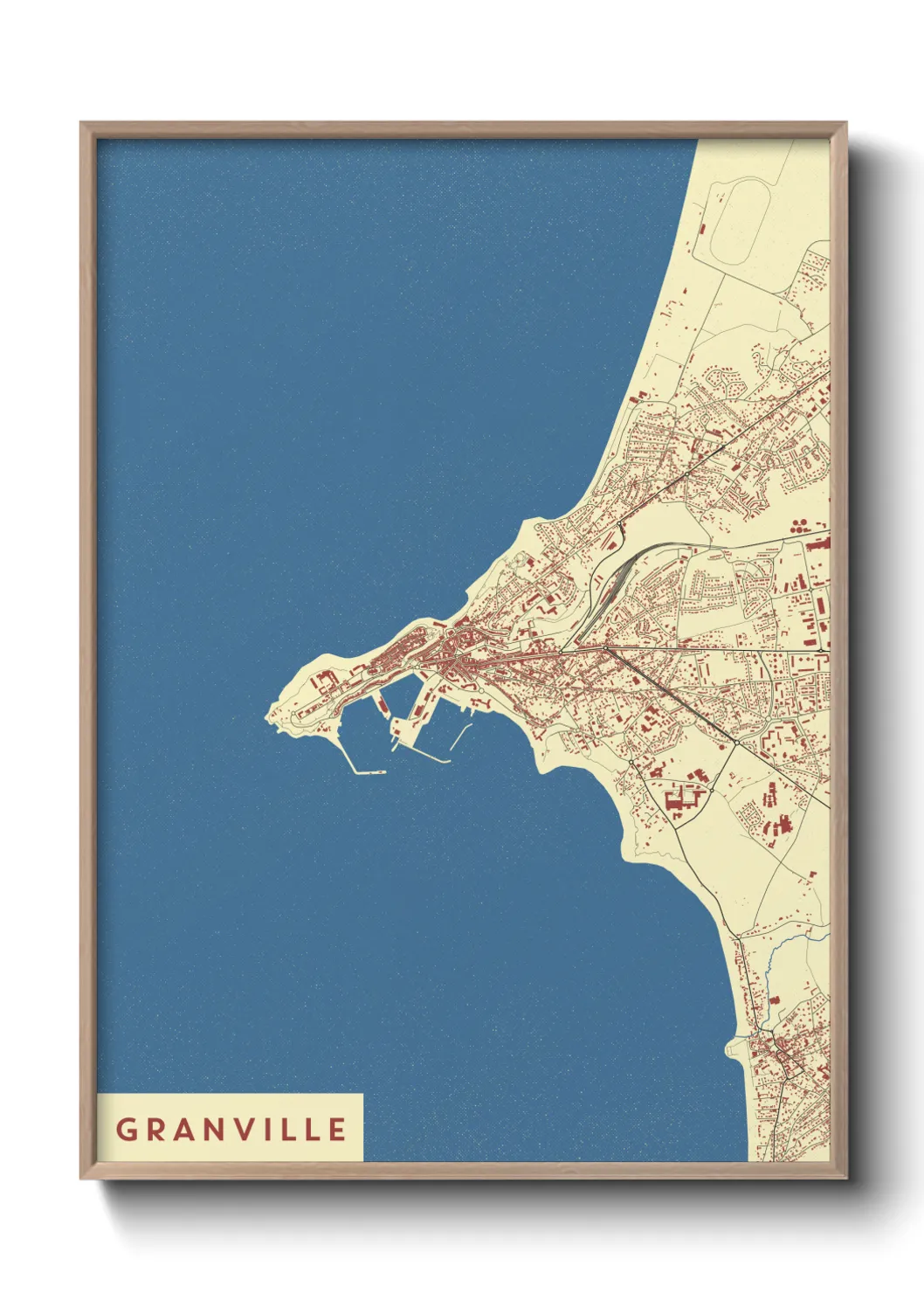 Une affiche de carte sur Granville