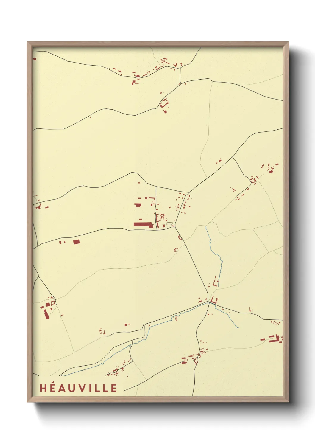 Une affiche de carte sur Héauville