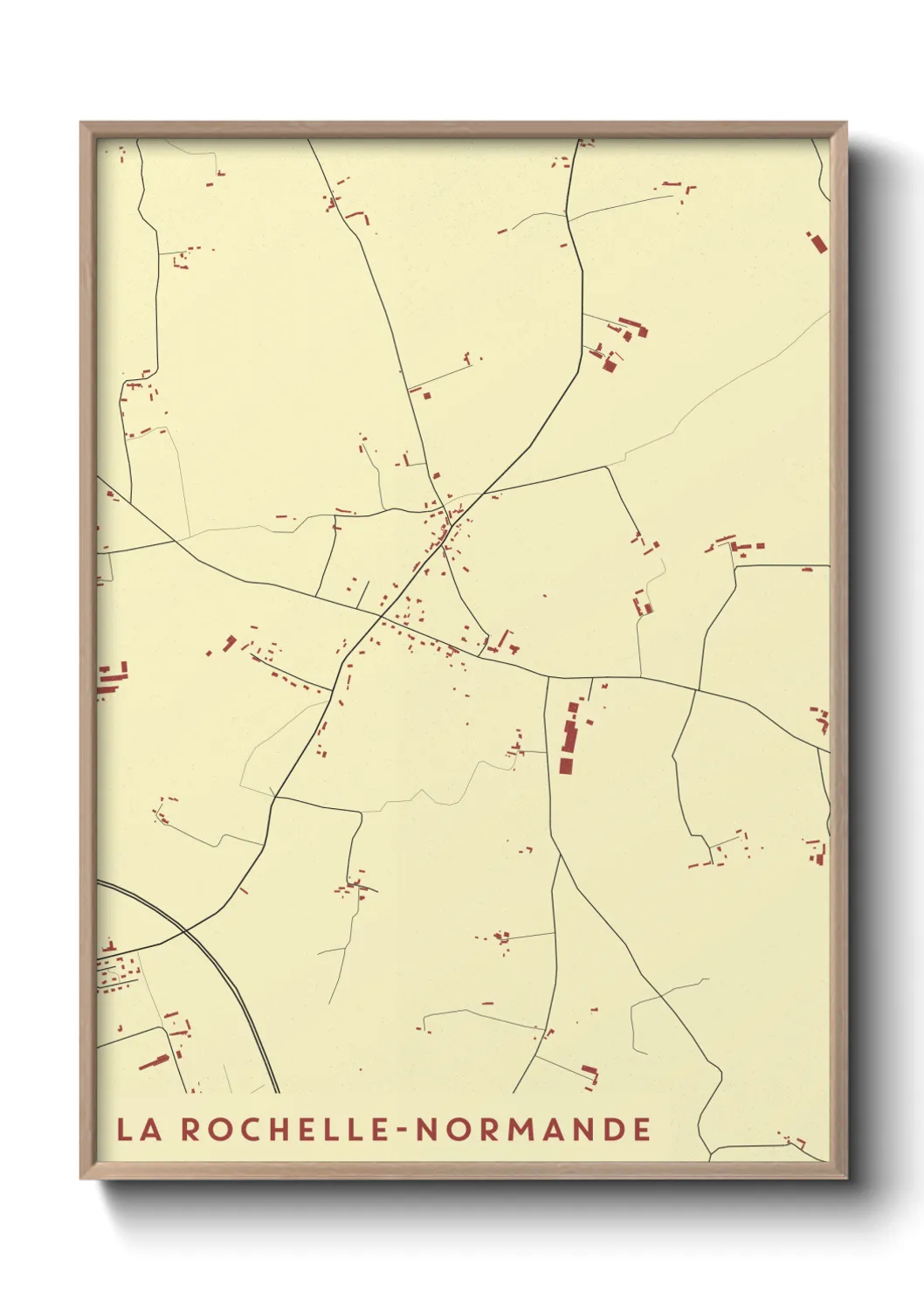 Une affiche de carte sur La Rochelle-Normande
