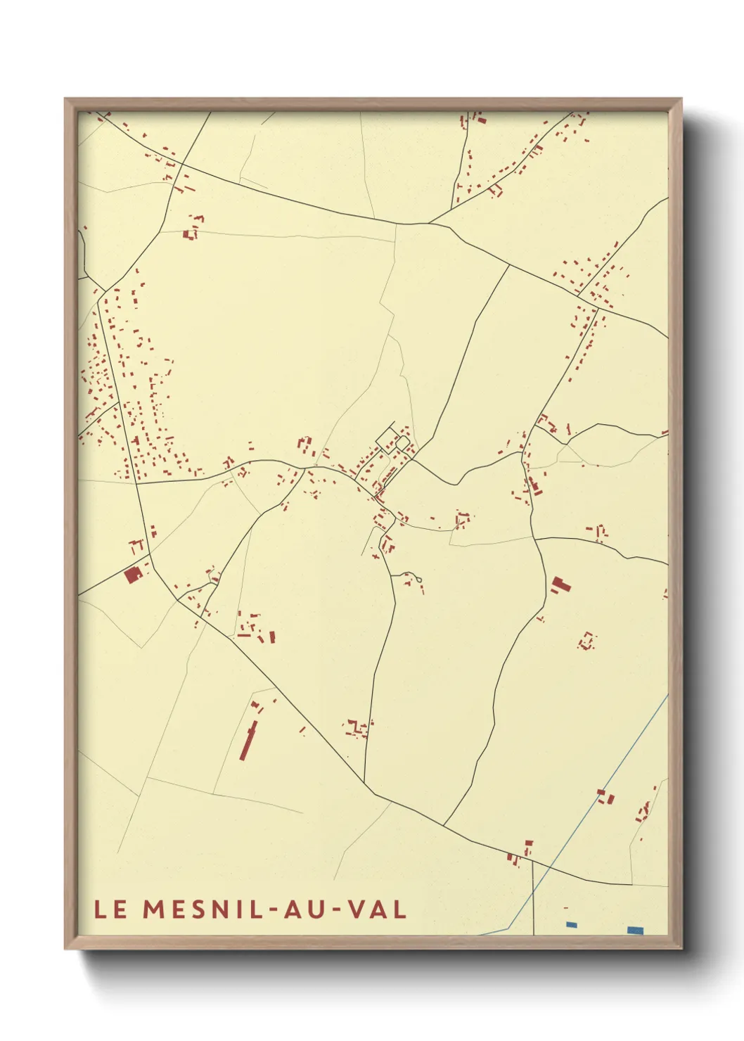 Une affiche de carte sur Le Mesnil-au-Val