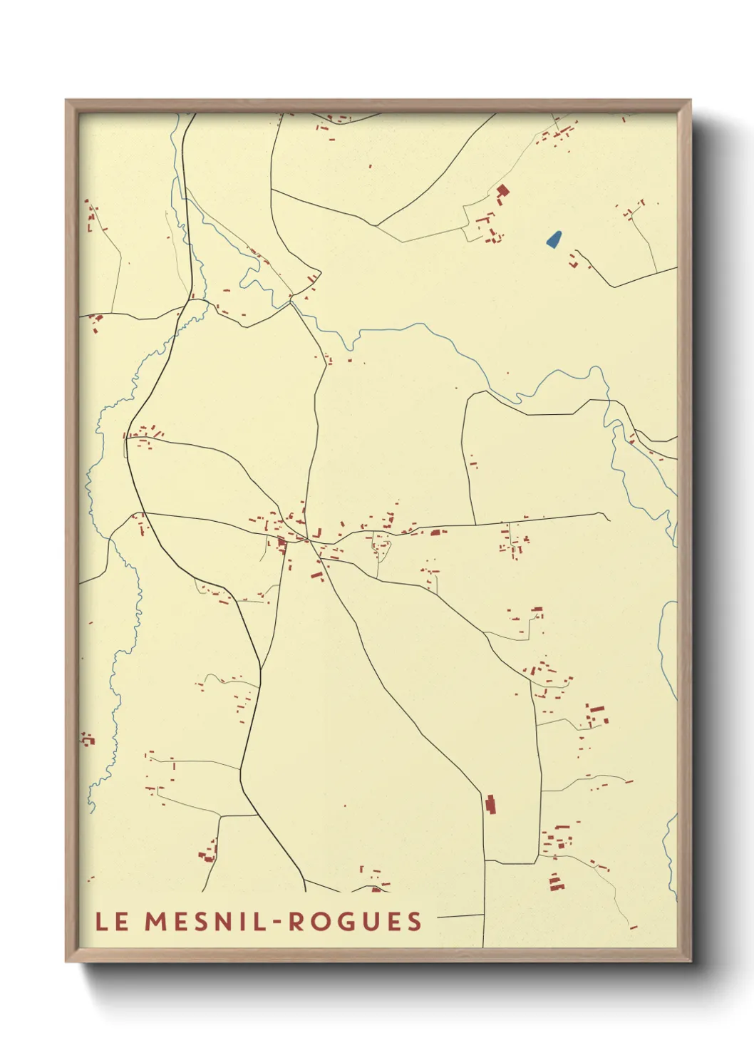 Une affiche de carte sur Le Mesnil-Rogues
