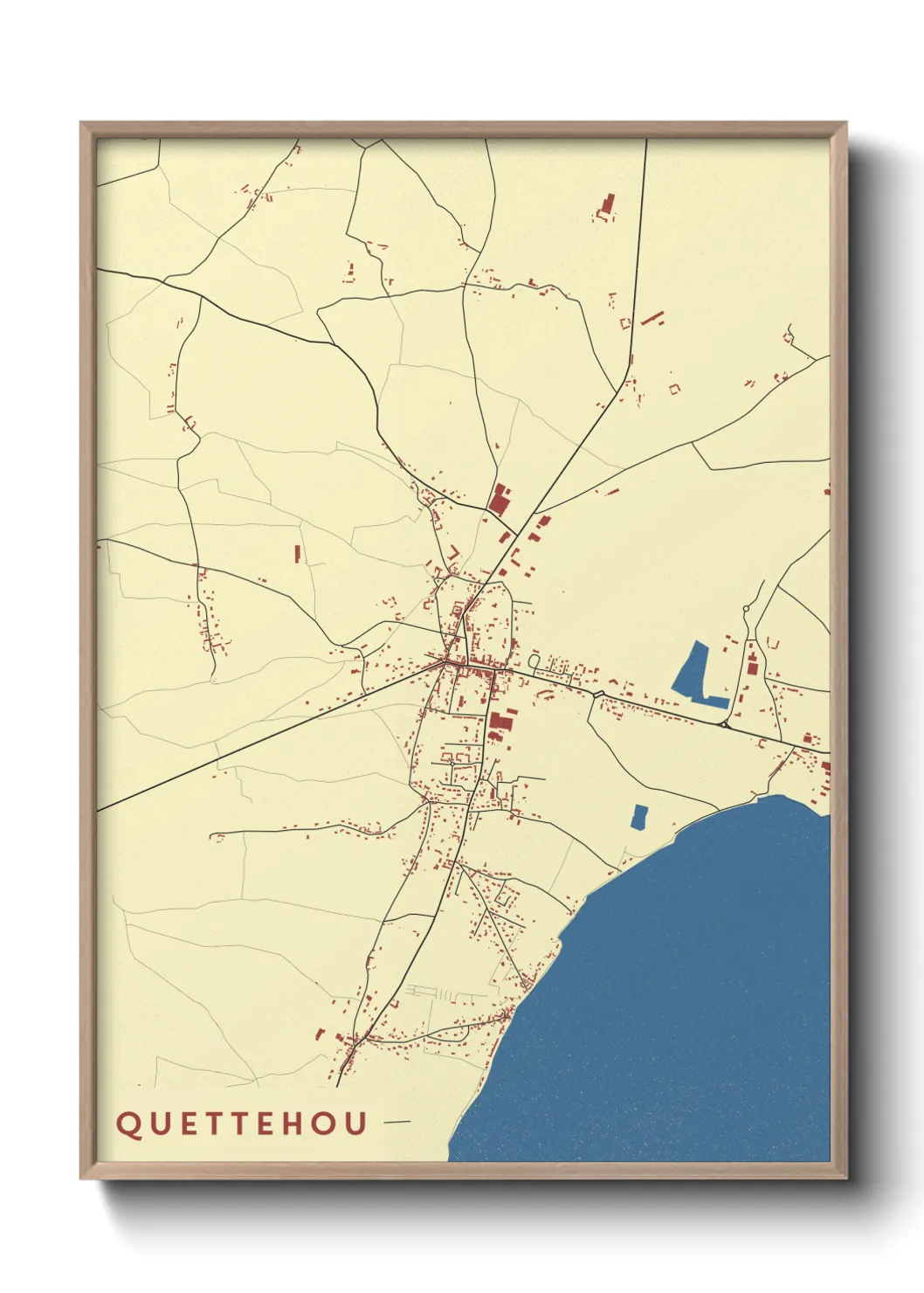 Une affiche de carte sur Quettehou