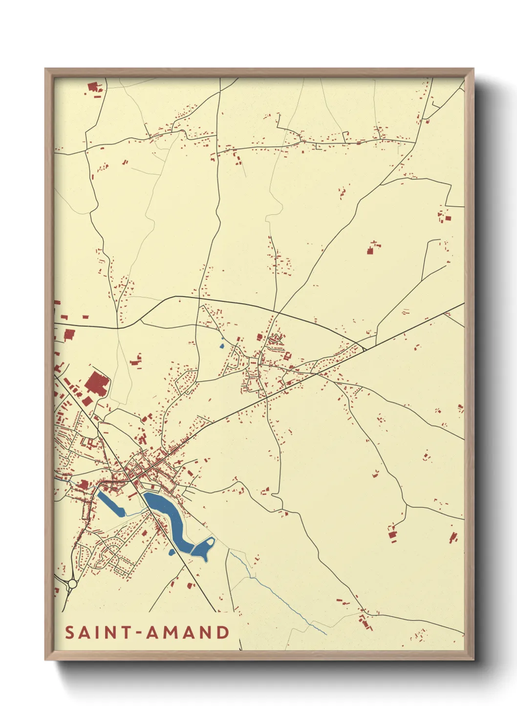 Une affiche de carte sur Saint-Amand