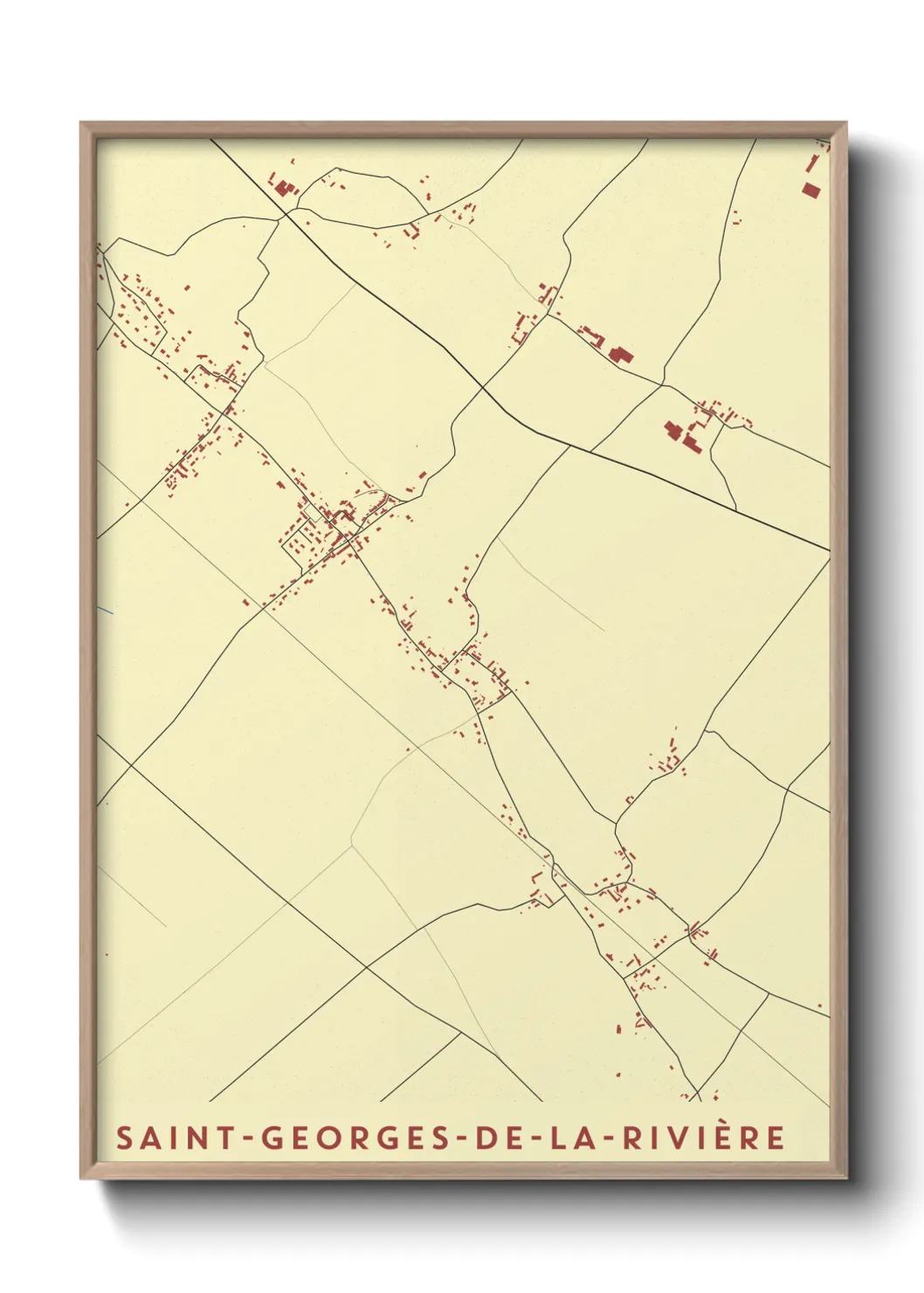 Une affiche de carte sur Saint-Georges-de-la-Rivière