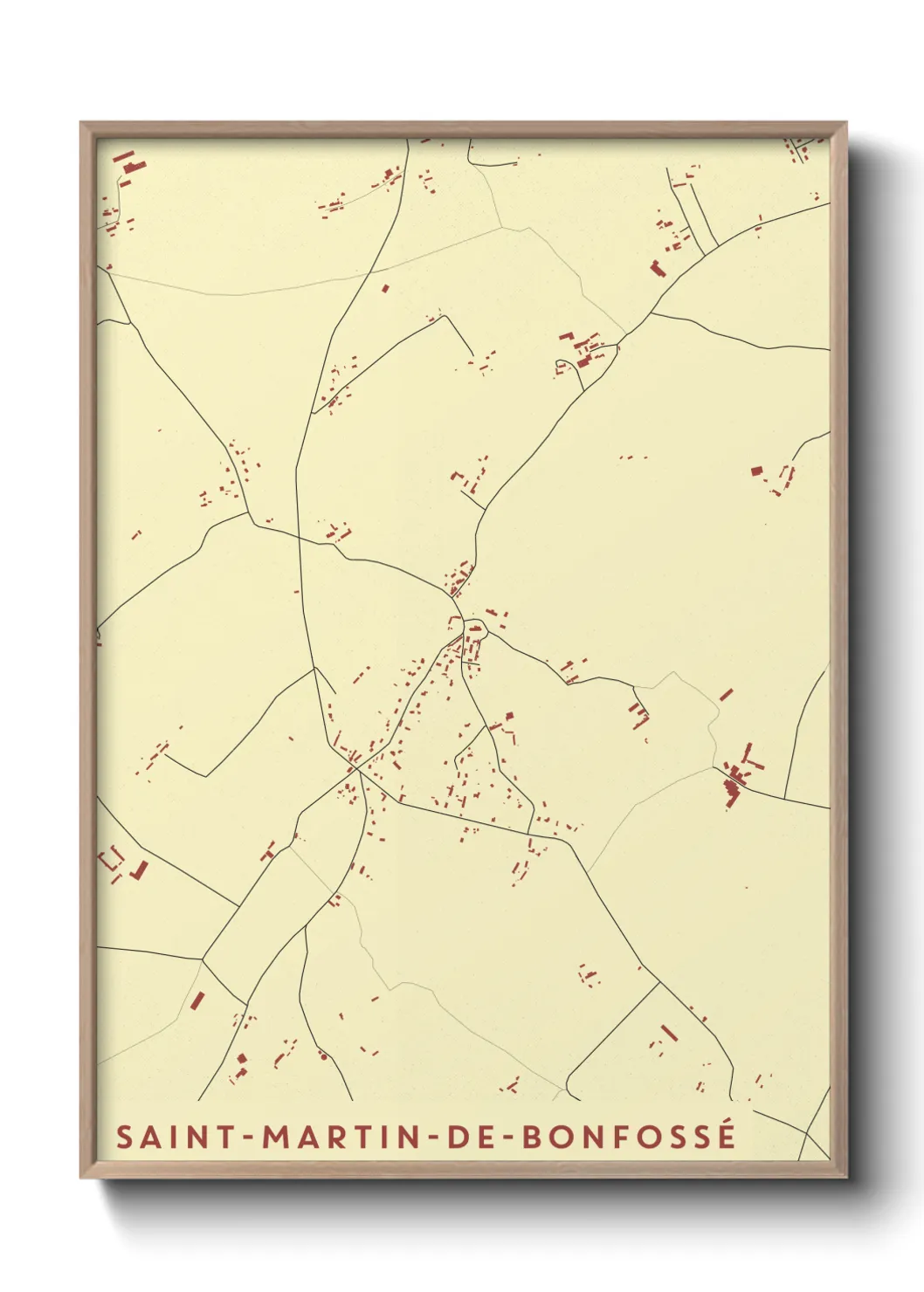 Une affiche de carte sur Saint-Martin-de-Bonfossé