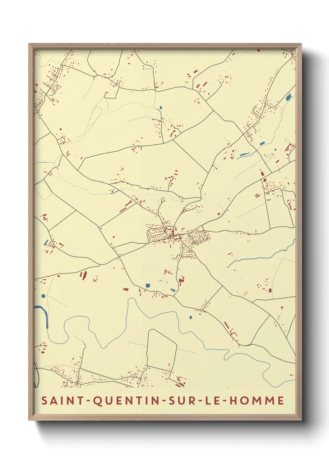 Un poster carteSaint-Quentin-sur-le-Homme
