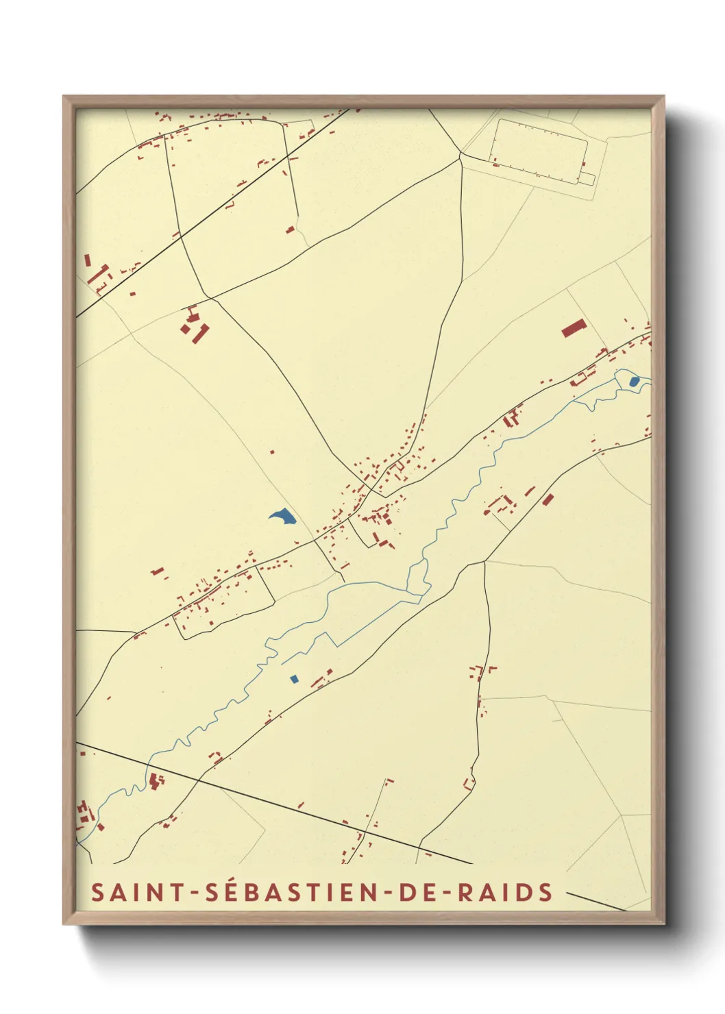 Une affiche de carte sur Saint-Sébastien-de-Raids