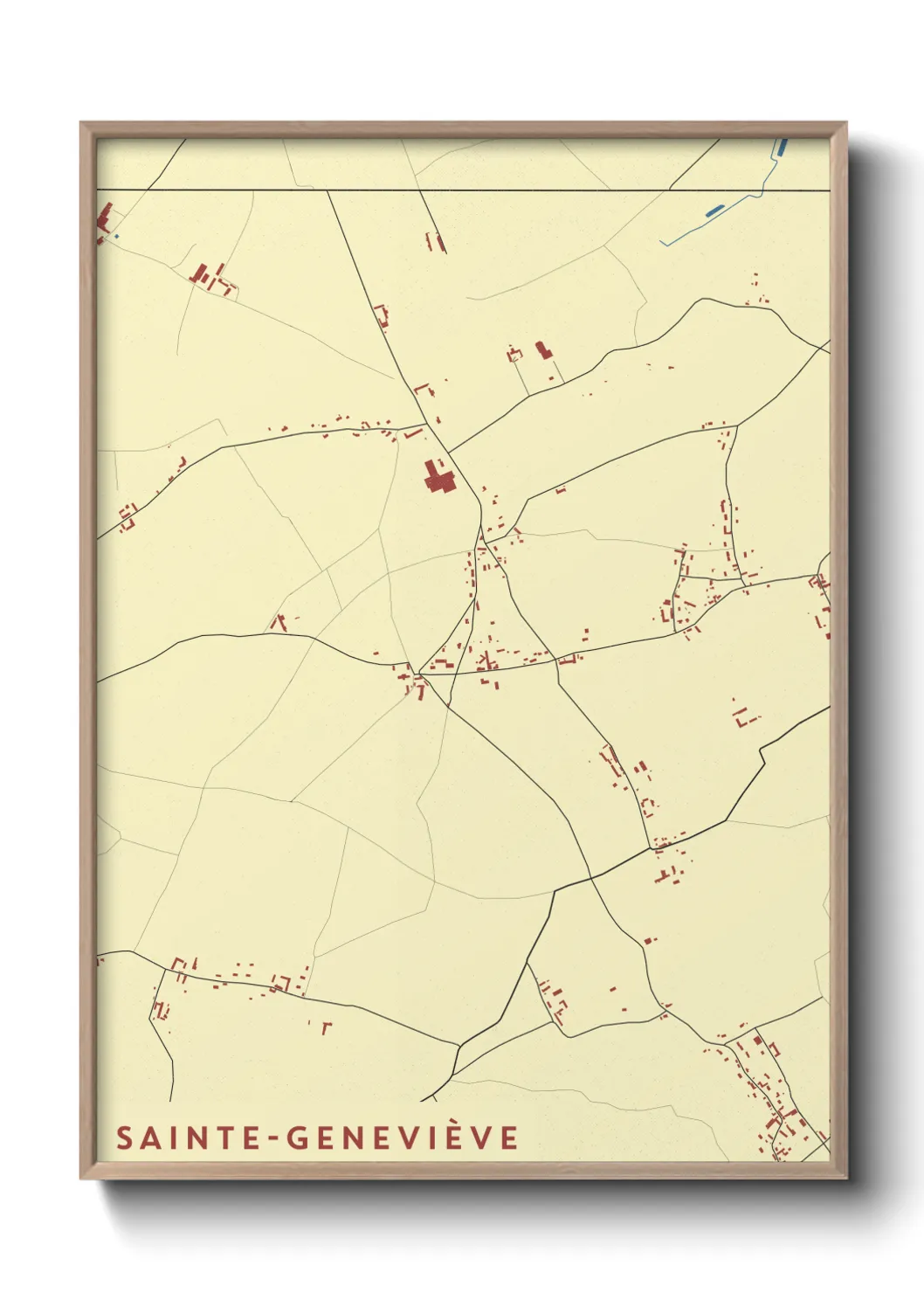 Une affiche de carte sur Sainte-Geneviève