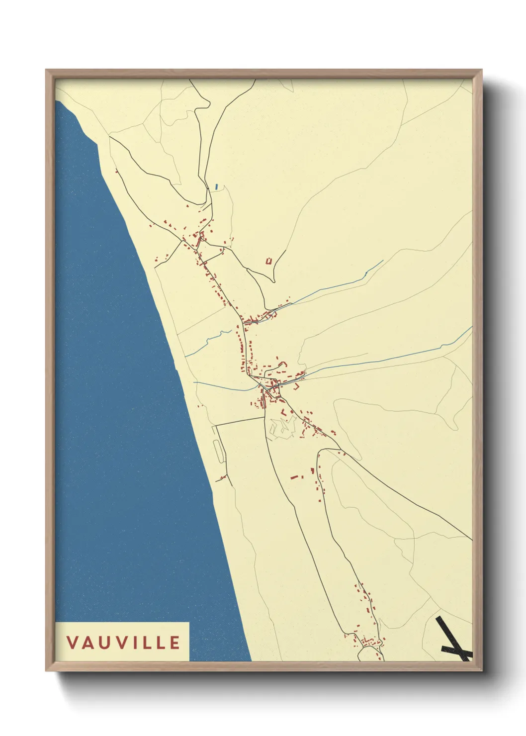 Une affiche de carte sur Vauville
