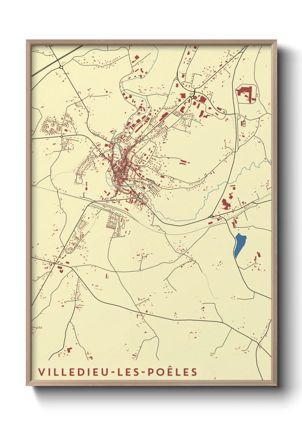 Une affiche de carte sur Villedieu-les-Poêles
