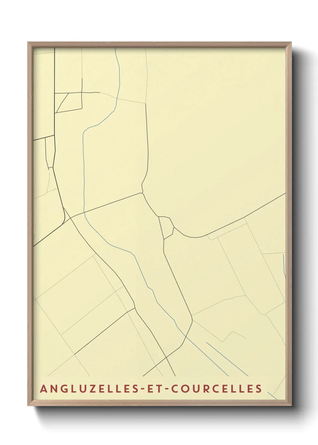 Une affiche de carte sur Angluzelles-et-Courcelles