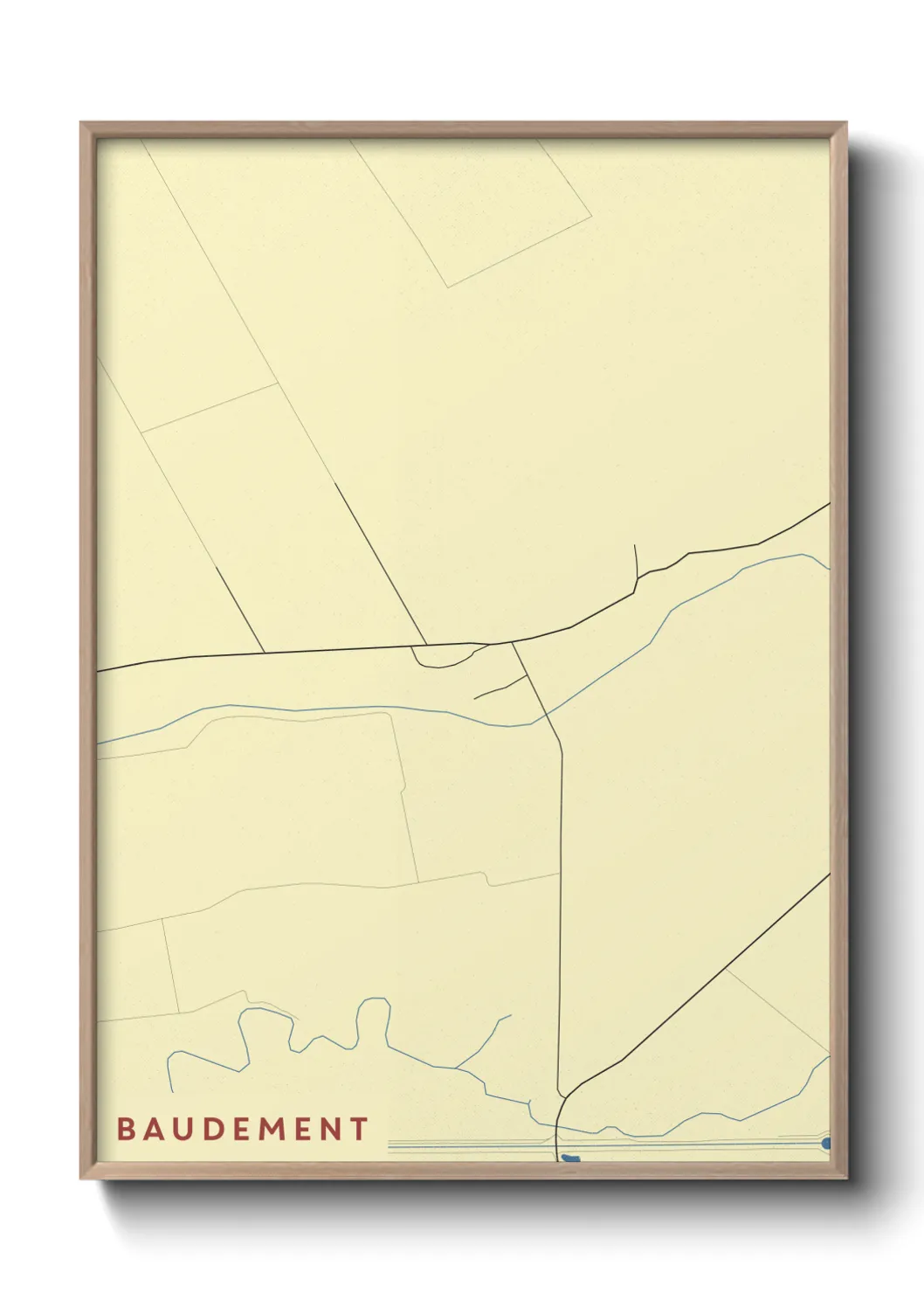 Une affiche de carte sur Baudement