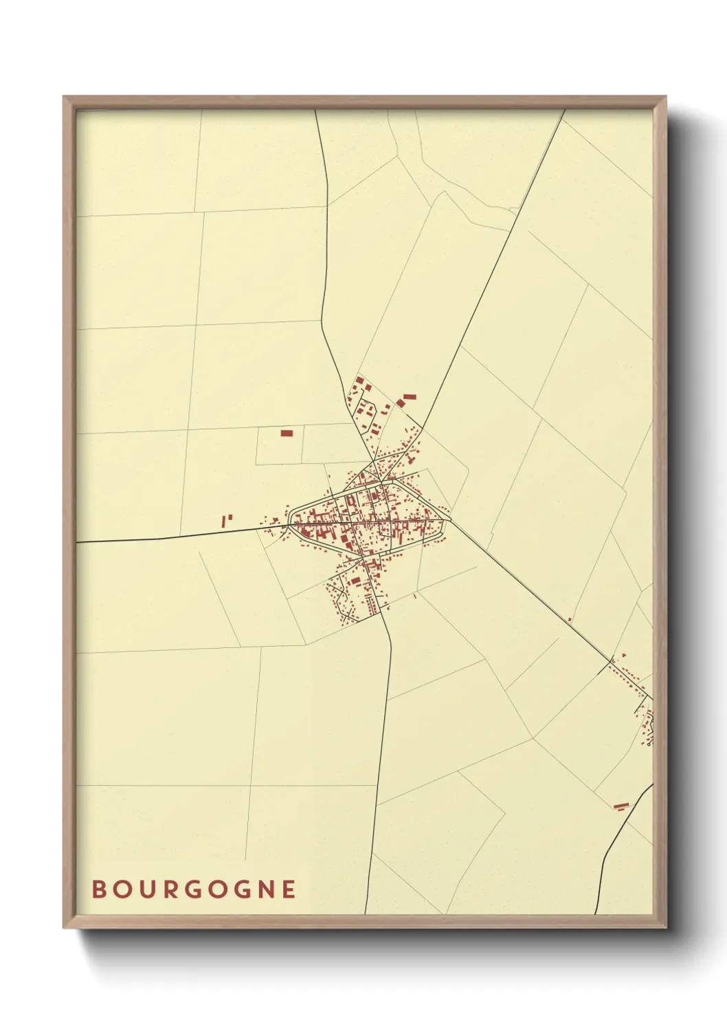 Une affiche de carte sur Bourgogne