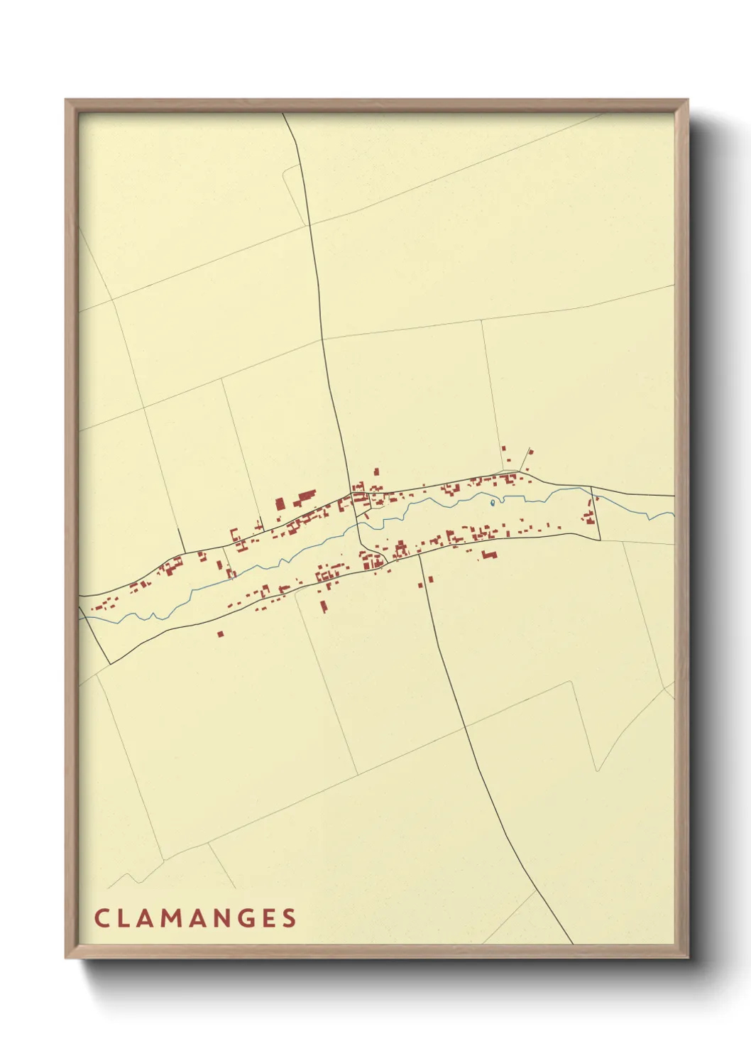 Une affiche de carte sur Clamanges