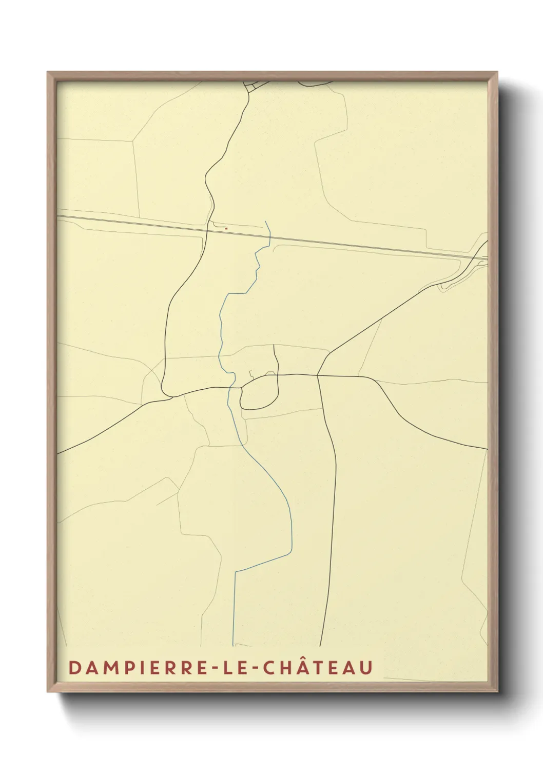 Une affiche de carte sur Dampierre-le-Château