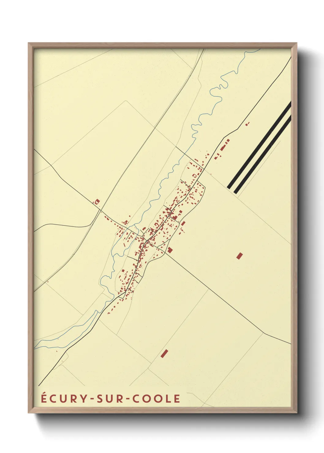 Une affiche de carte sur Écury-sur-Coole