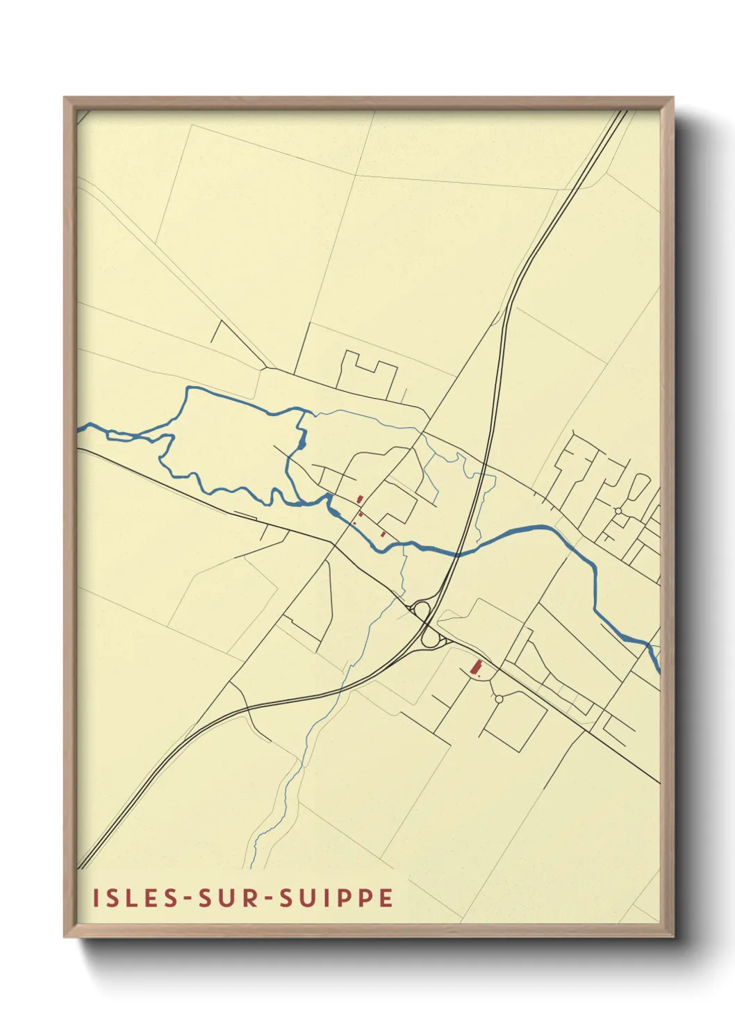 Une affiche de carte sur Isles-sur-Suippe