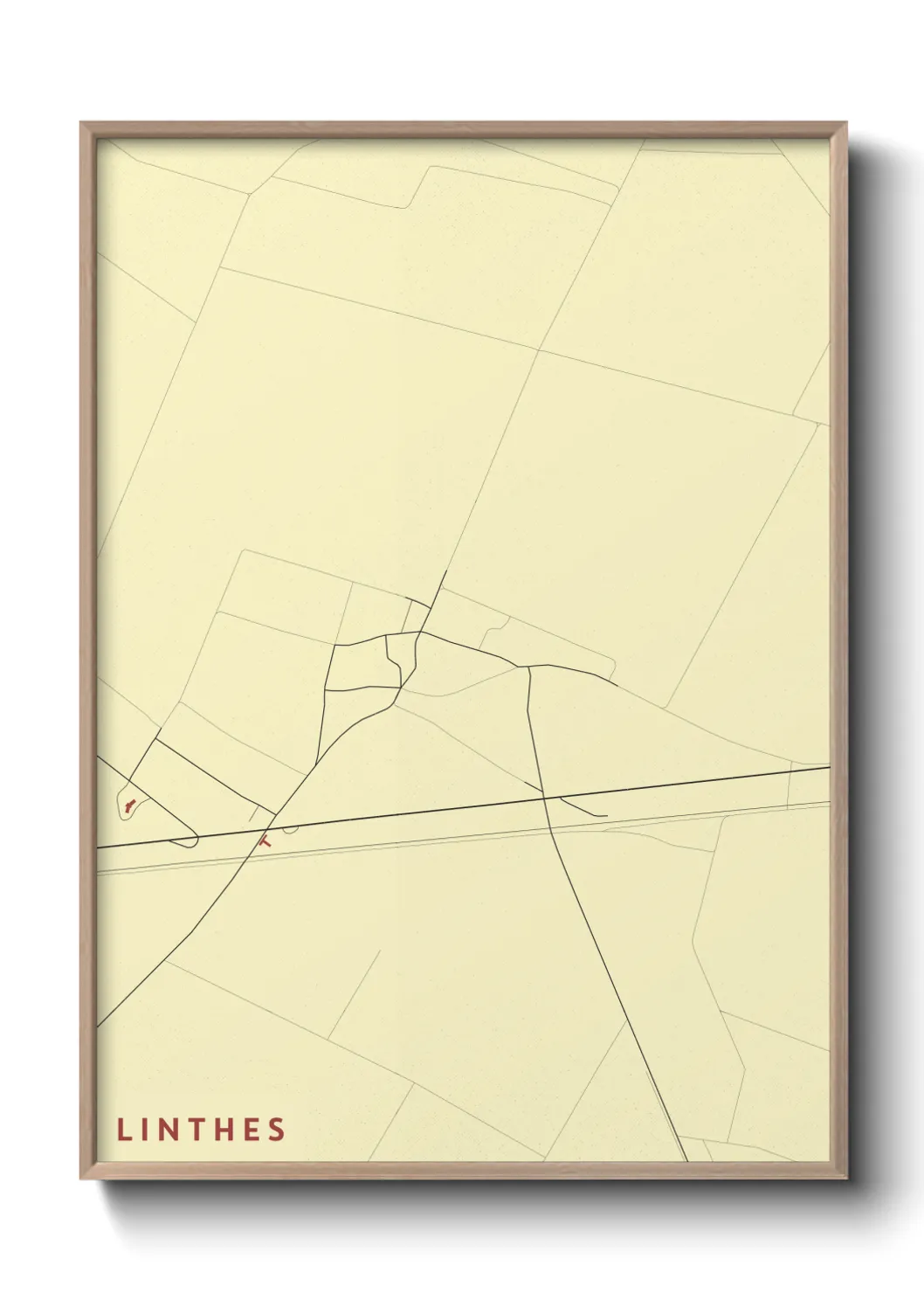 Une affiche de carte sur Linthes