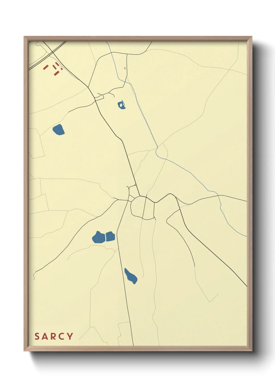 Une affiche de carte sur Sarcy