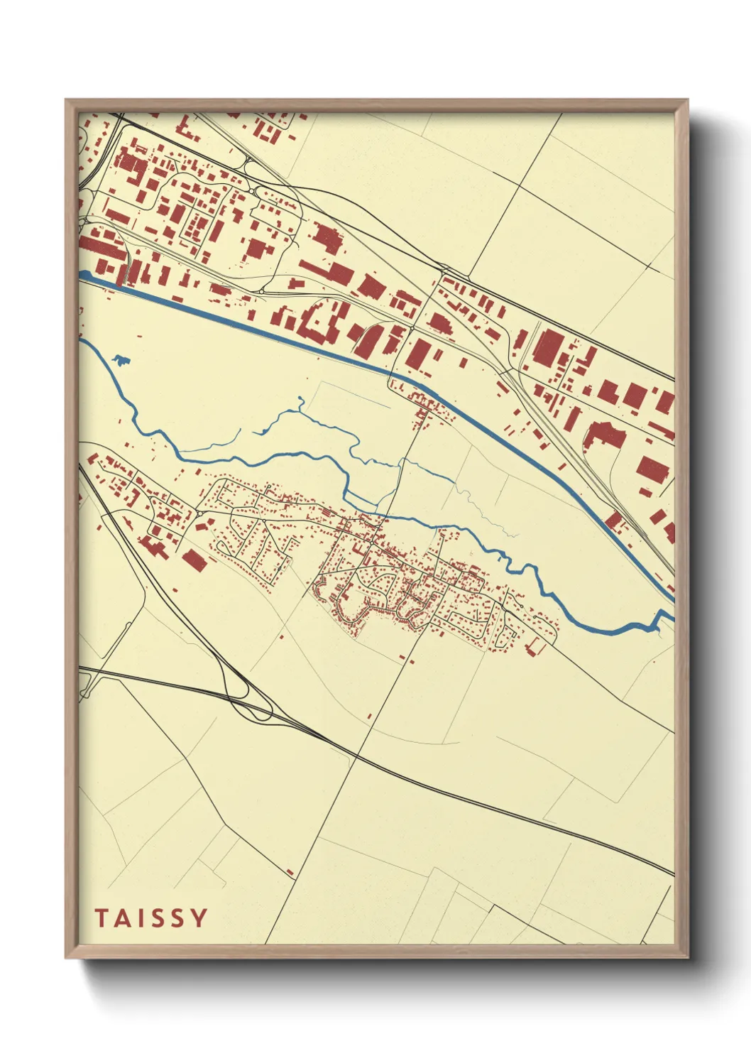 Une affiche de carte sur Taissy