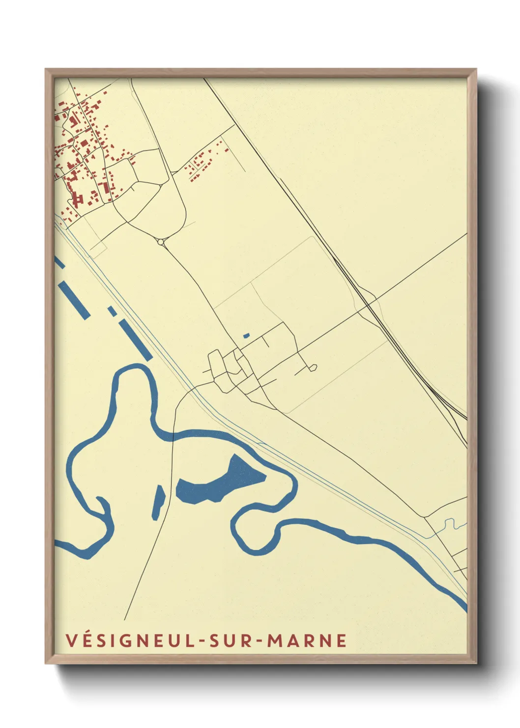 Une affiche de carte sur Vésigneul-sur-Marne