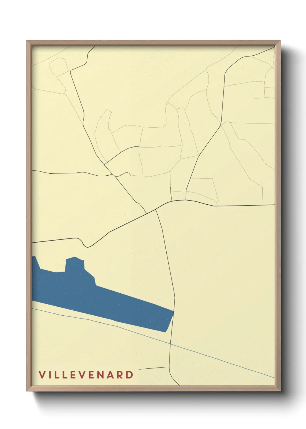 Une affiche de carte sur Villevenard