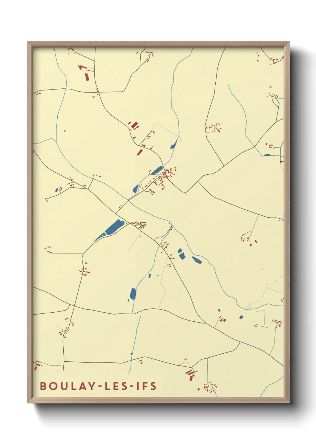 Une affiche de carte sur Boulay-les-Ifs