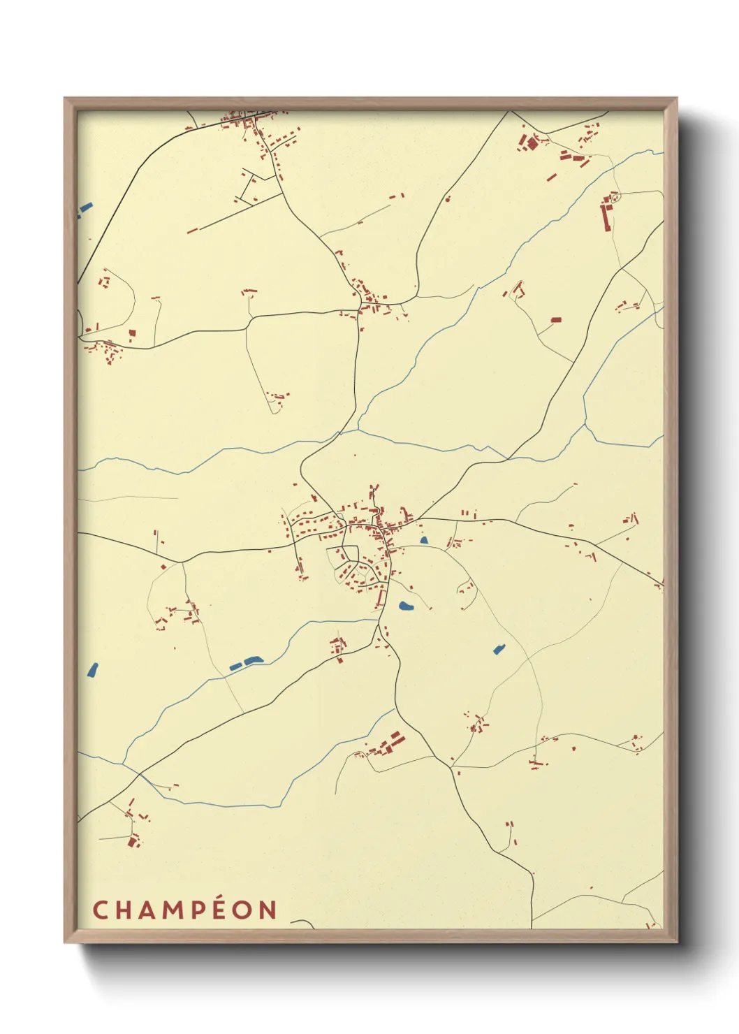 Une affiche de carte sur Champéon