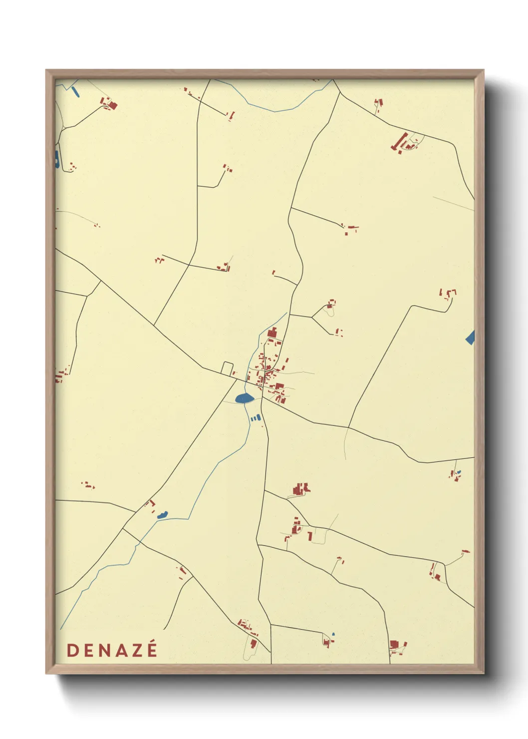 Une affiche de carte sur Denazé