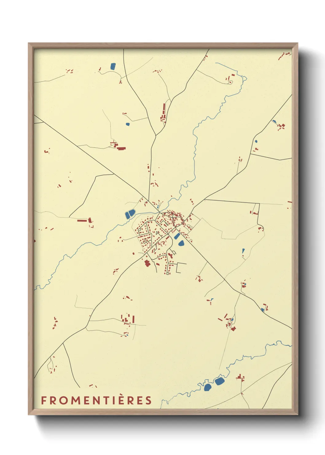 Une affiche de carte sur Fromentières
