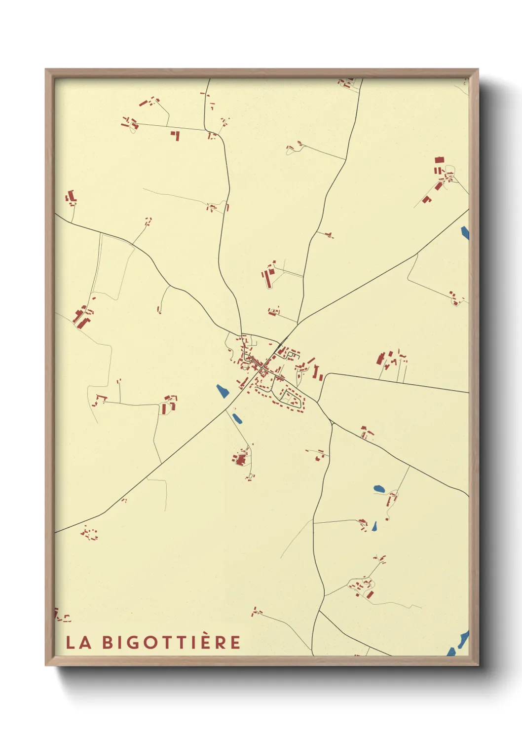 Une affiche de carte sur La Bigottière