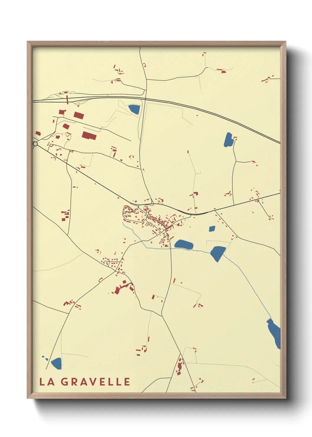 Une affiche de carte sur La Gravelle