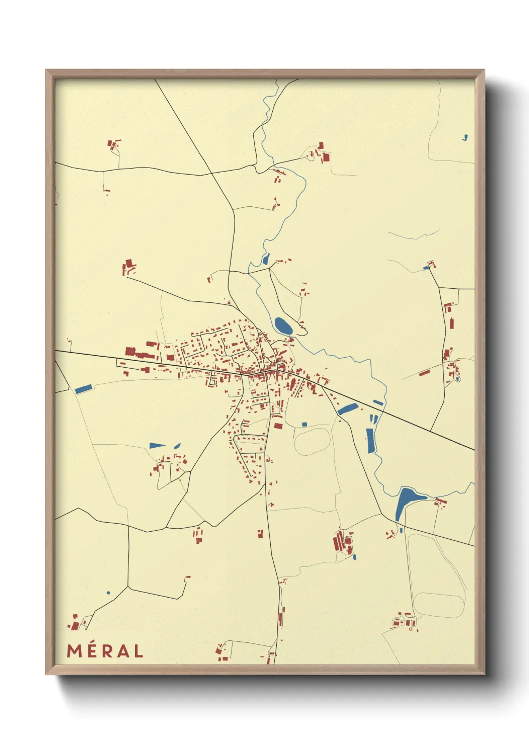 Une affiche de carte sur Méral