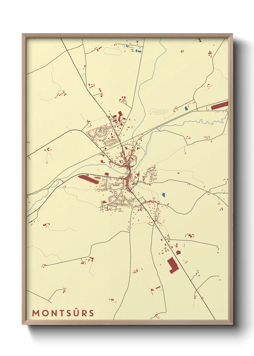 Une affiche de carte sur Montsûrs