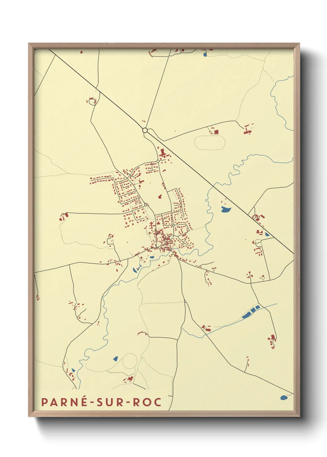 Une affiche de carte sur Parné-sur-Roc