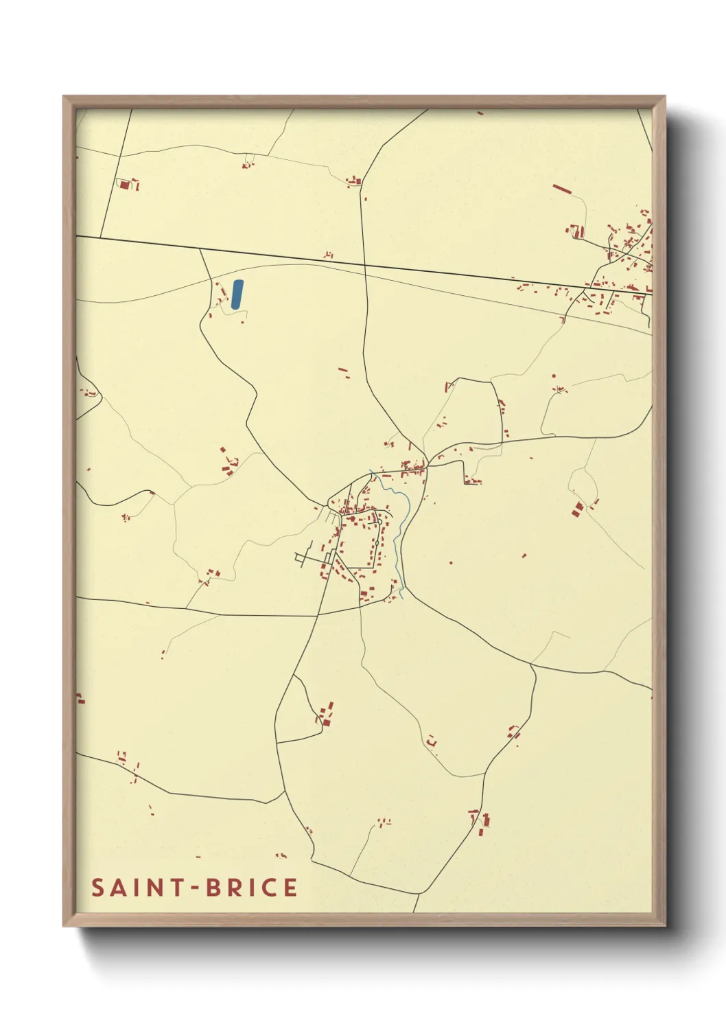 Une affiche de carte sur Saint-Brice
