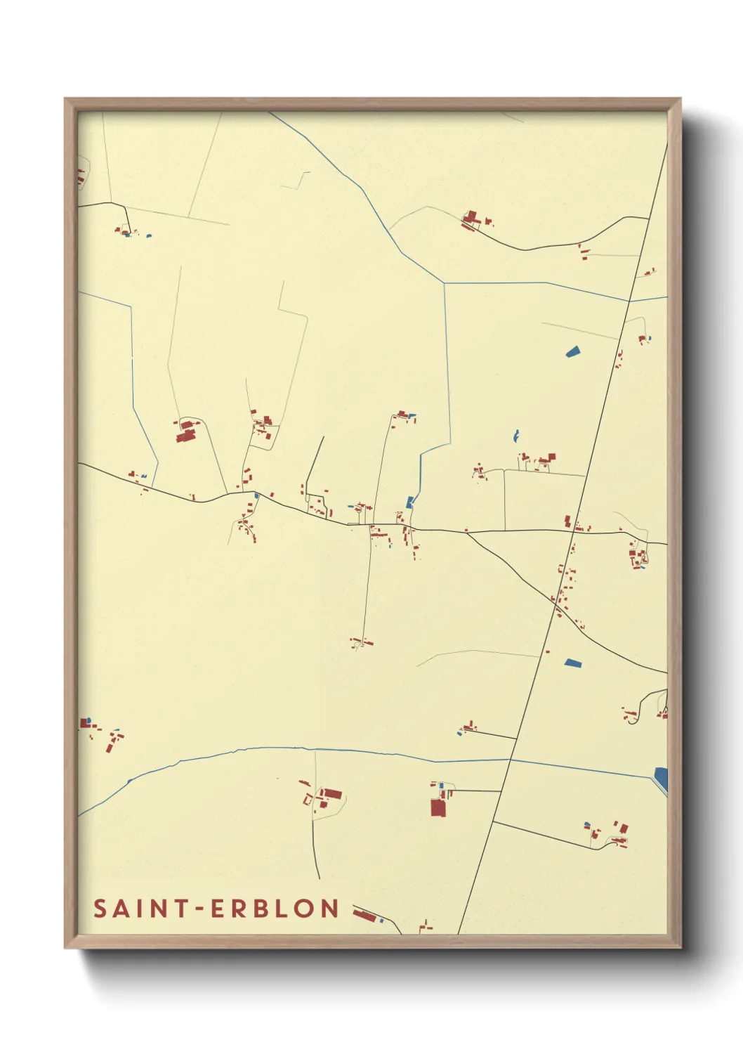 Une affiche de carte sur Saint-Erblon