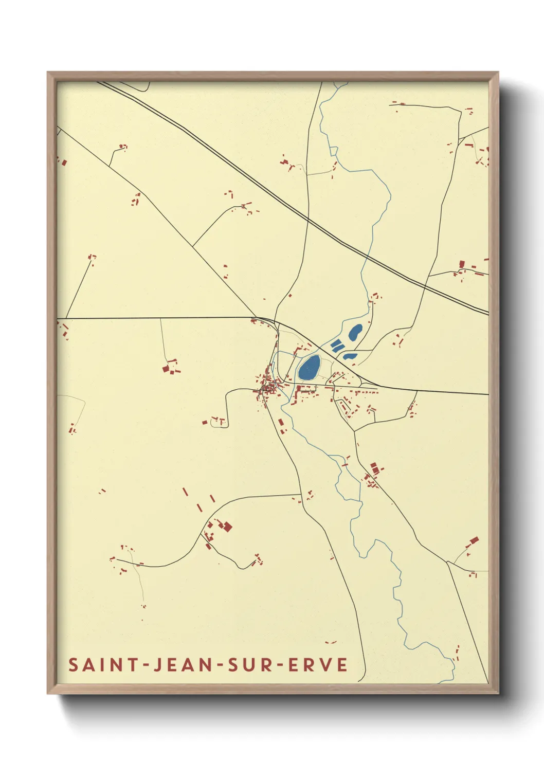 Une affiche de carte sur Saint-Jean-sur-Erve