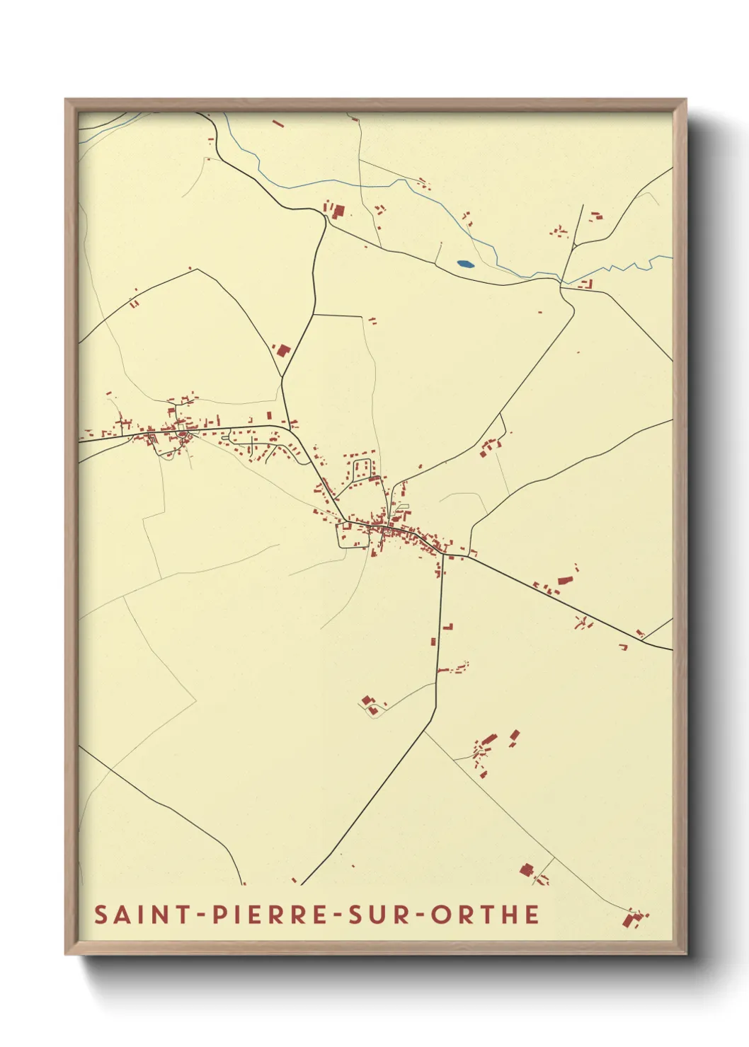 Une affiche de carte sur Saint-Pierre-sur-Orthe