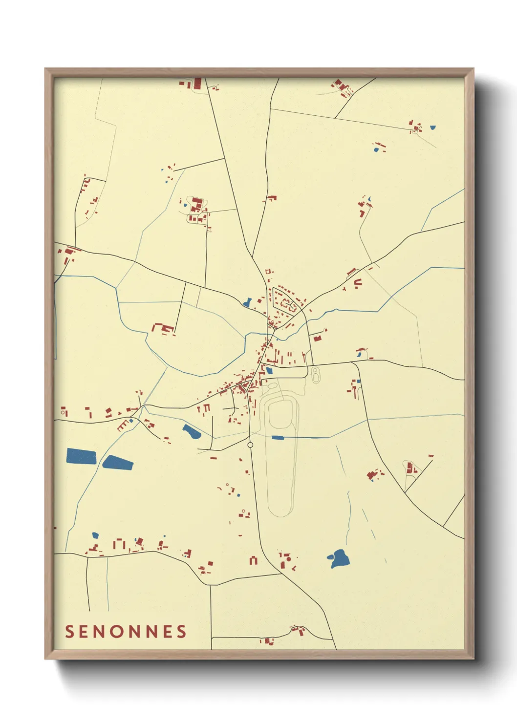 Une affiche de carte sur Senonnes